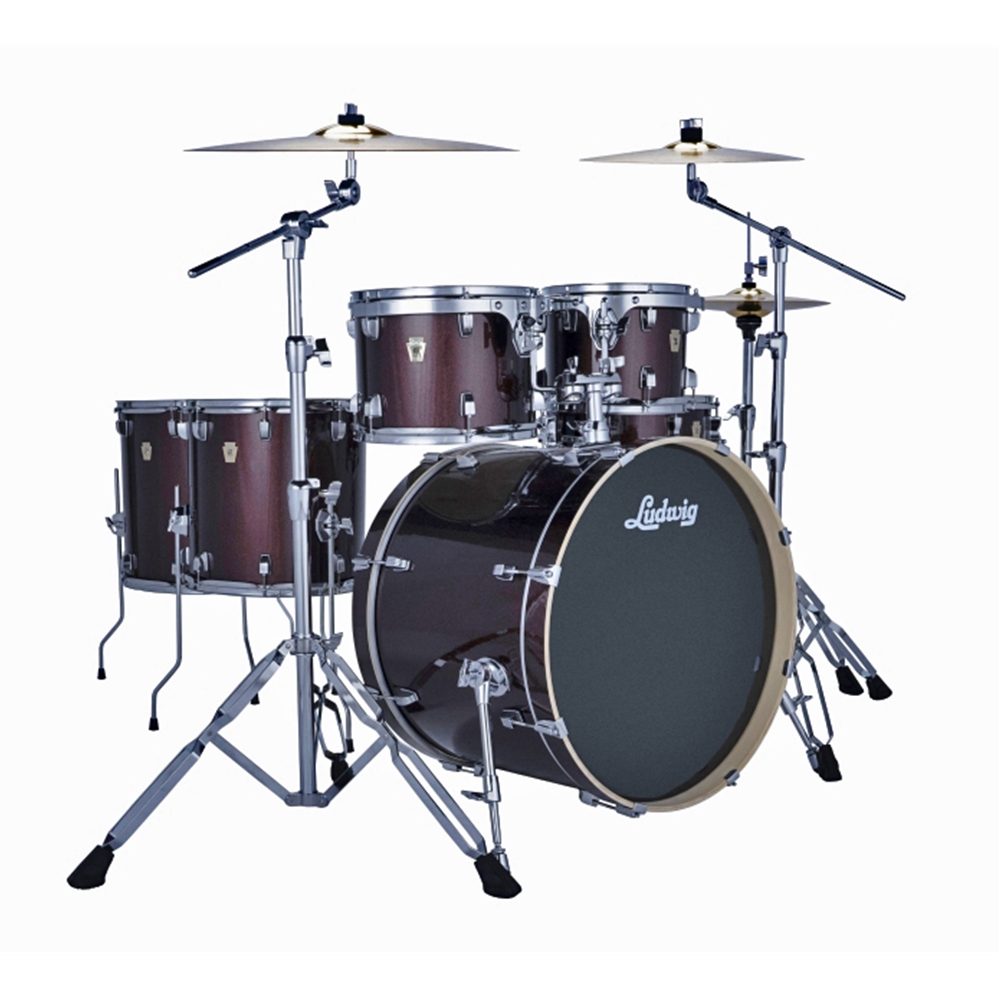 Ludwig LE6220C1P101 Evolution 6-Piece Complete Drum Set w/ Hardware, Carmel Sparkle w/ Paiste101 Cymbals