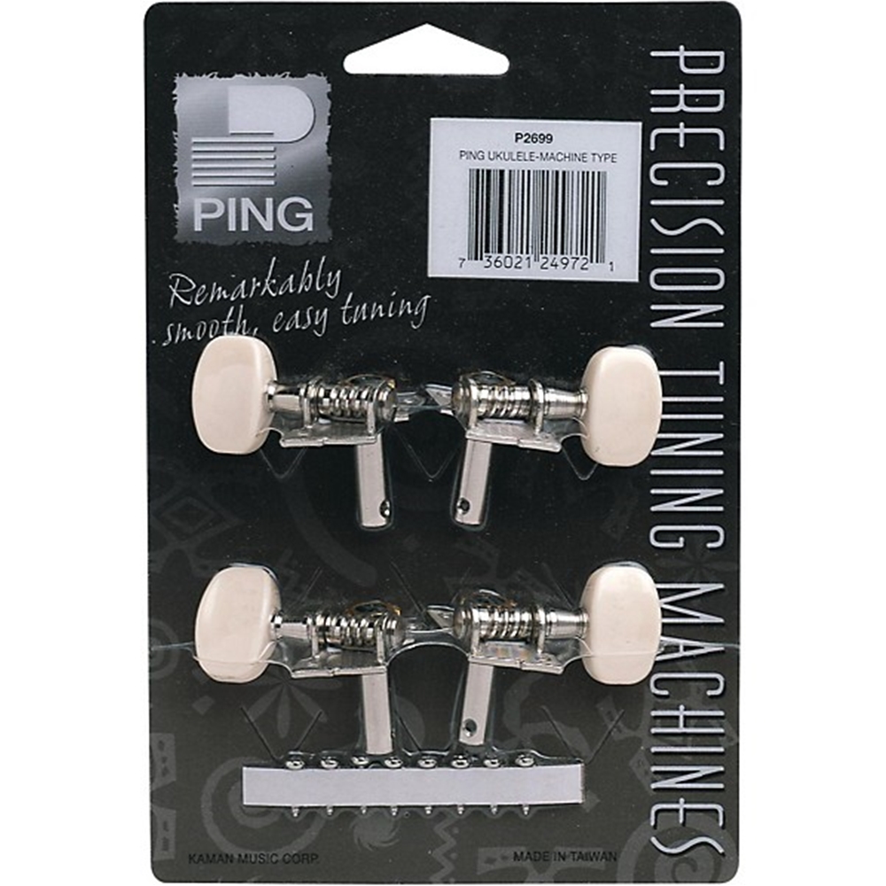 Ping P2699 Ukulele Tuning Machine Set of 4, 2 + 2 Geared, Nickel