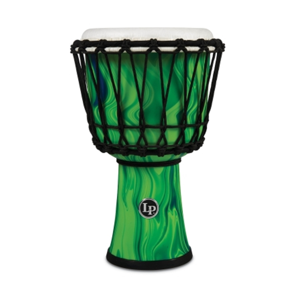 LP LP1607GM Rope Tuned Circle Djembe With Perfect-pitch 7" Head, Green Marble