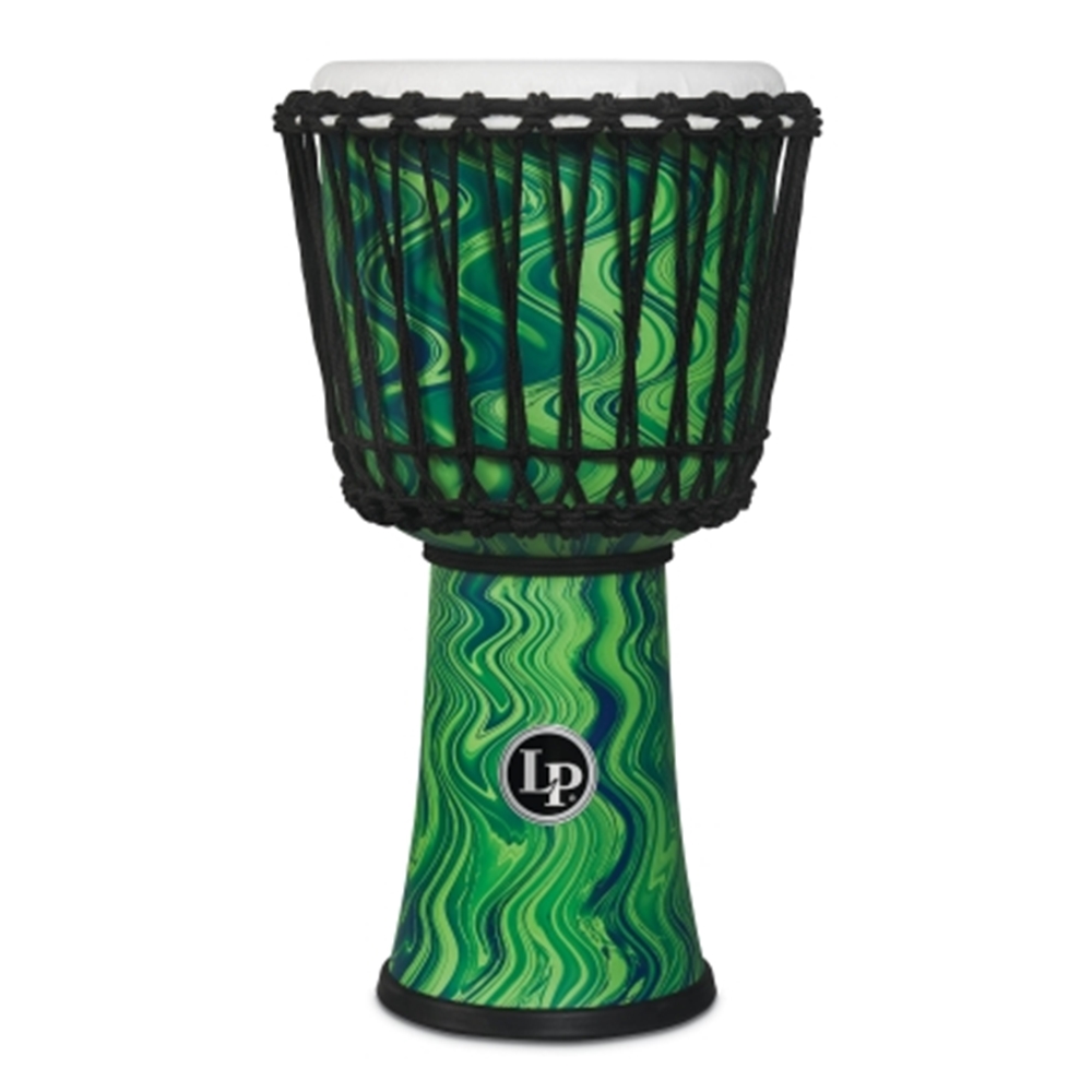 LP LP2010-GM Rope Tuned Circle Djembe with Perfect-Pitch 10" Head, Green Marble