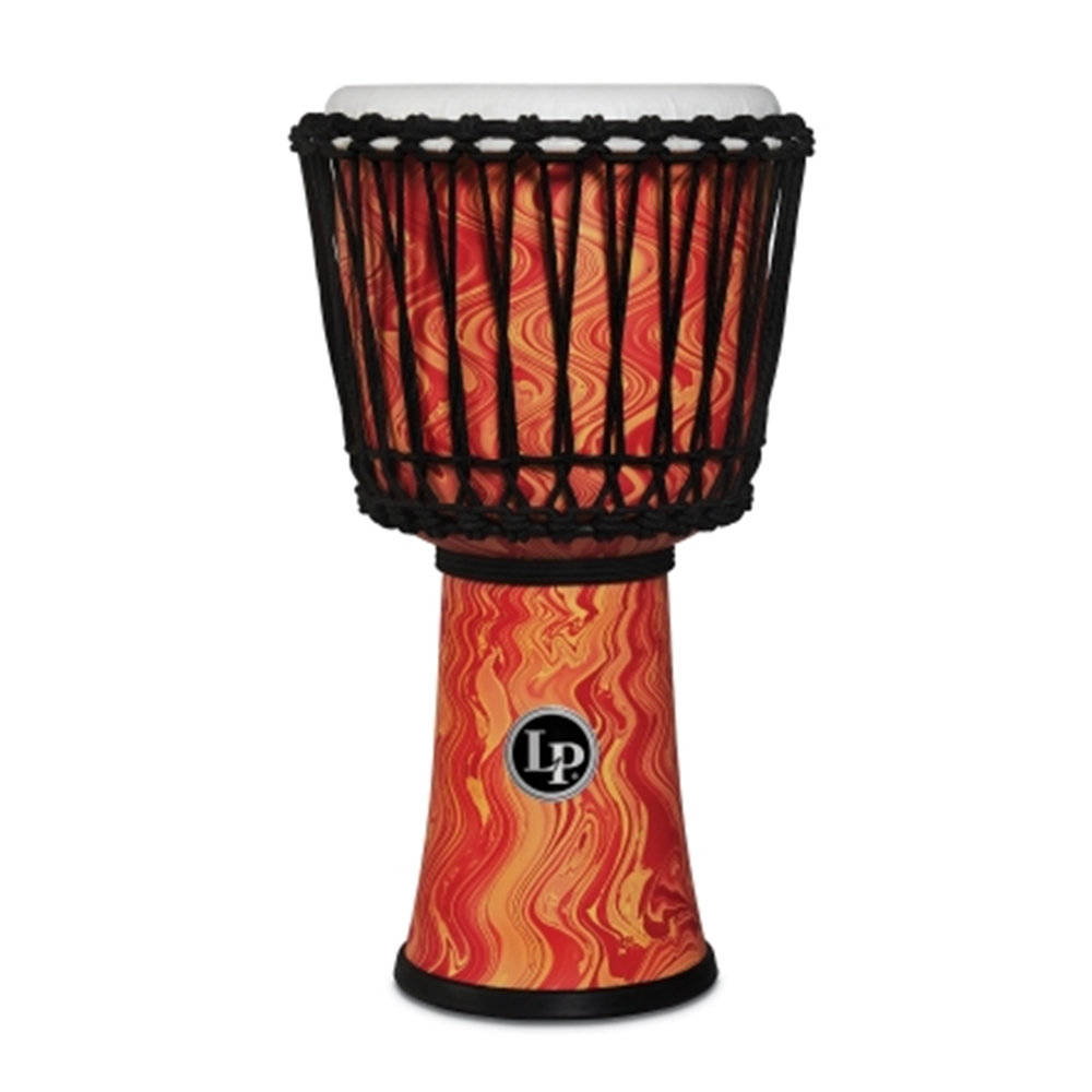 LP LP2010-OM Rope Tuned Circle Djembe With Perfect-pitch 10" Head, Orange Marble