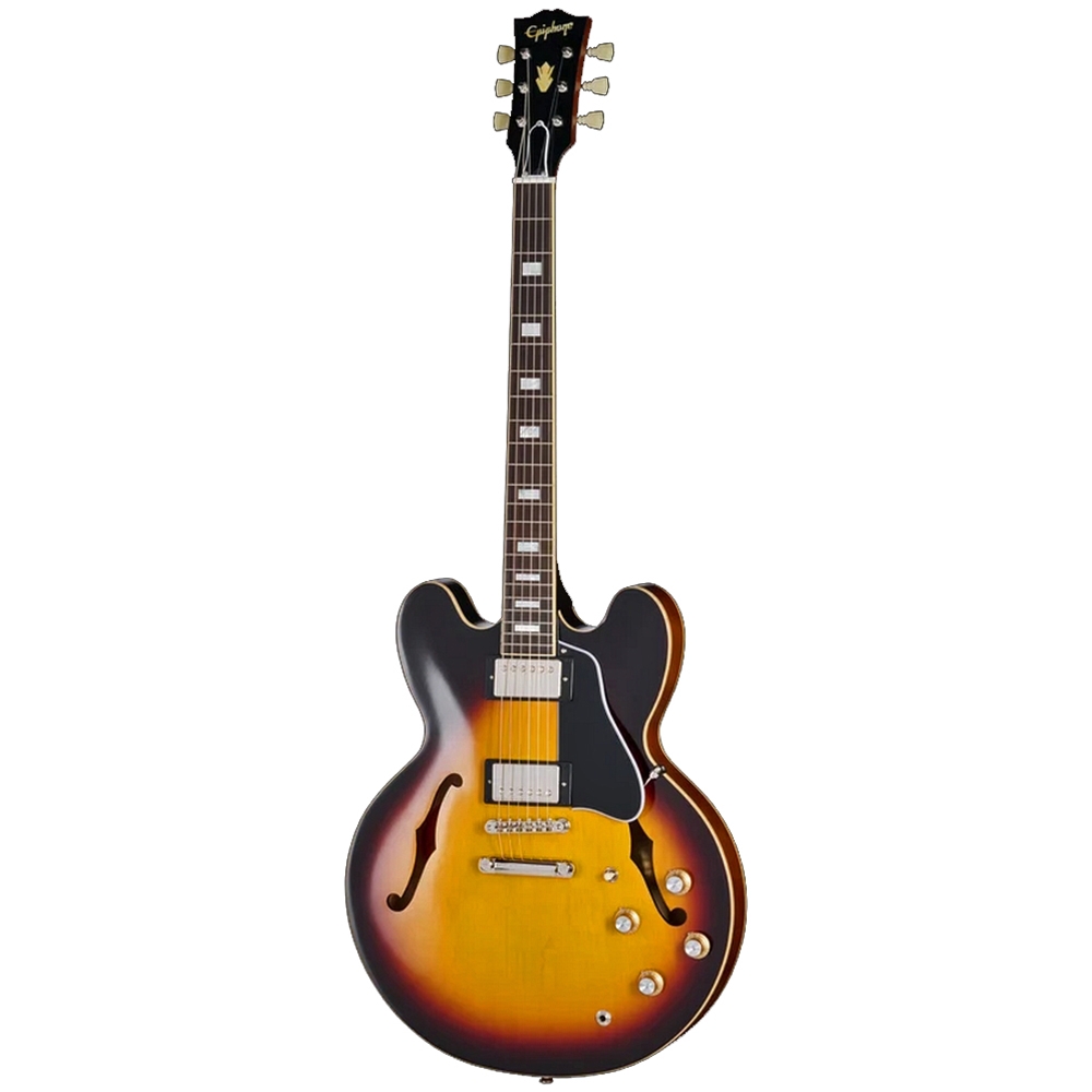Epiphone EC335R2VBNH1 1962 ES-335 Electric Guitar Reissue w/Hardshell Case, Vintage Burst