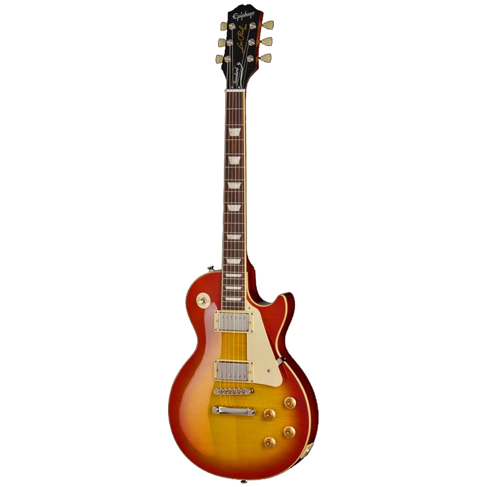 Epiphone EIGLP5WCNHR Les Paul Standard Electric Guitar '50s Figured Maple, w/Gig Bag, Washed Cherry Sunburst