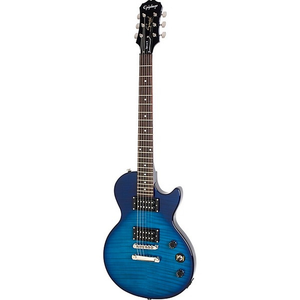 Epiphone ENS2TLNH3 Les Paul Special-II Electric Guitar, Flame Maple PlusTop, Transparent Blue