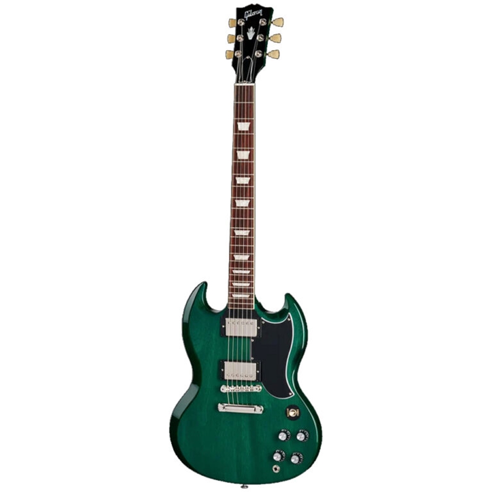 Gibson SG6100TLNH1 SG Standard '61 Electric Guitar, Stop Bar Electric Guitar w/Hardshell Case, Translucent Teal