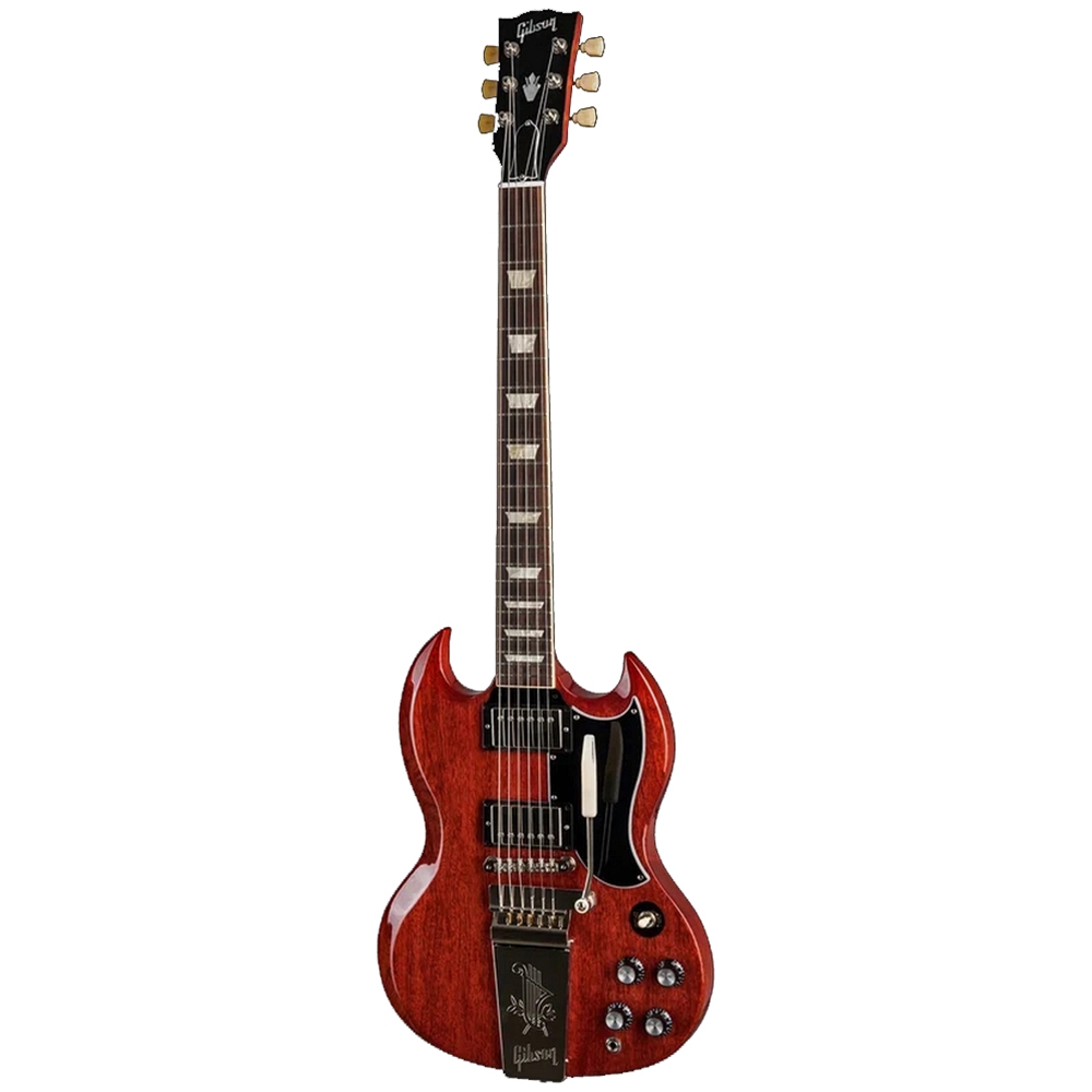 Gibson SG61V00VENH1 SG Standard '61 Electric Guitar, Maestro Vibrola Electric Guitar w/Hardshell Case, Vintage Cherry