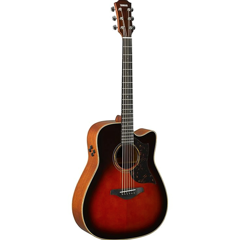 Yamaha A3MTBS Acoustic Electric Dreadnought Guitar, Tobacco Brown Sunburst w/Hard Bag