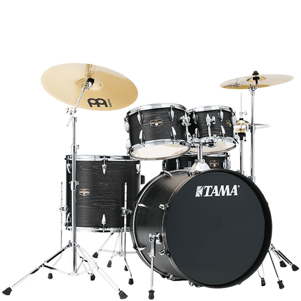 TAMA IE52CBOW Imperialstar Complete 5-piece Drum Set with Snare Drum and Meinl Cymbals - Black Oak Wrap