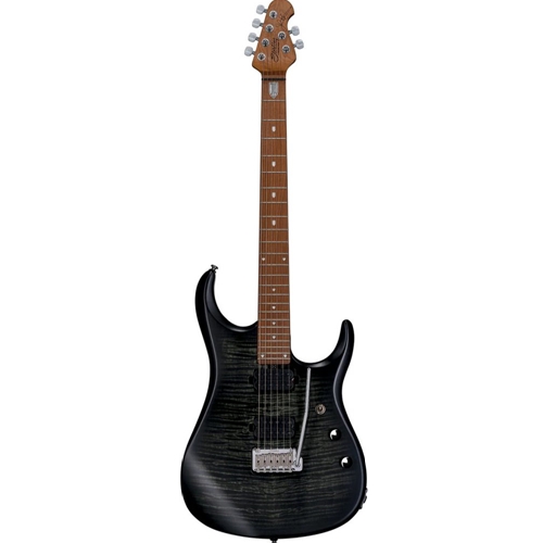 Sterling By Music Man JP150FM-TBKS JP15  Flame Maple Top Trans Black Satin Electric Guitar w/Gig Bag