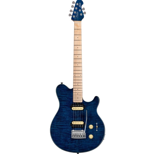 Sterling By Music Man AX3FM-NBL-M1 Axis Flame Maple Top Neptune Blue Electric Guitar