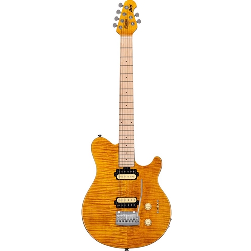 Sterling By Music Man AX3FM-TGO-M1 Axis Flame Maple Top Trans Gold Electric Guitar