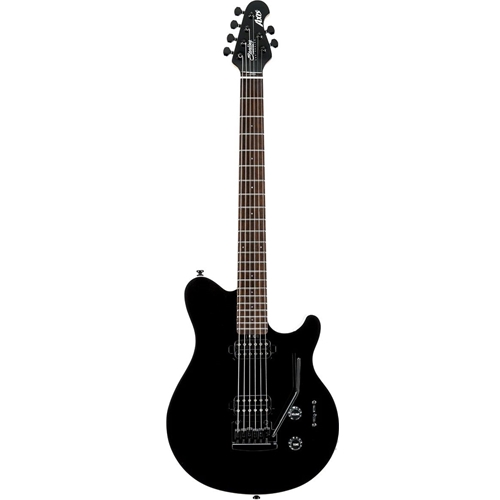 Sterling By Music Man AX3S-BK-R1 Axis Black with White Body Binding Electric Guitar