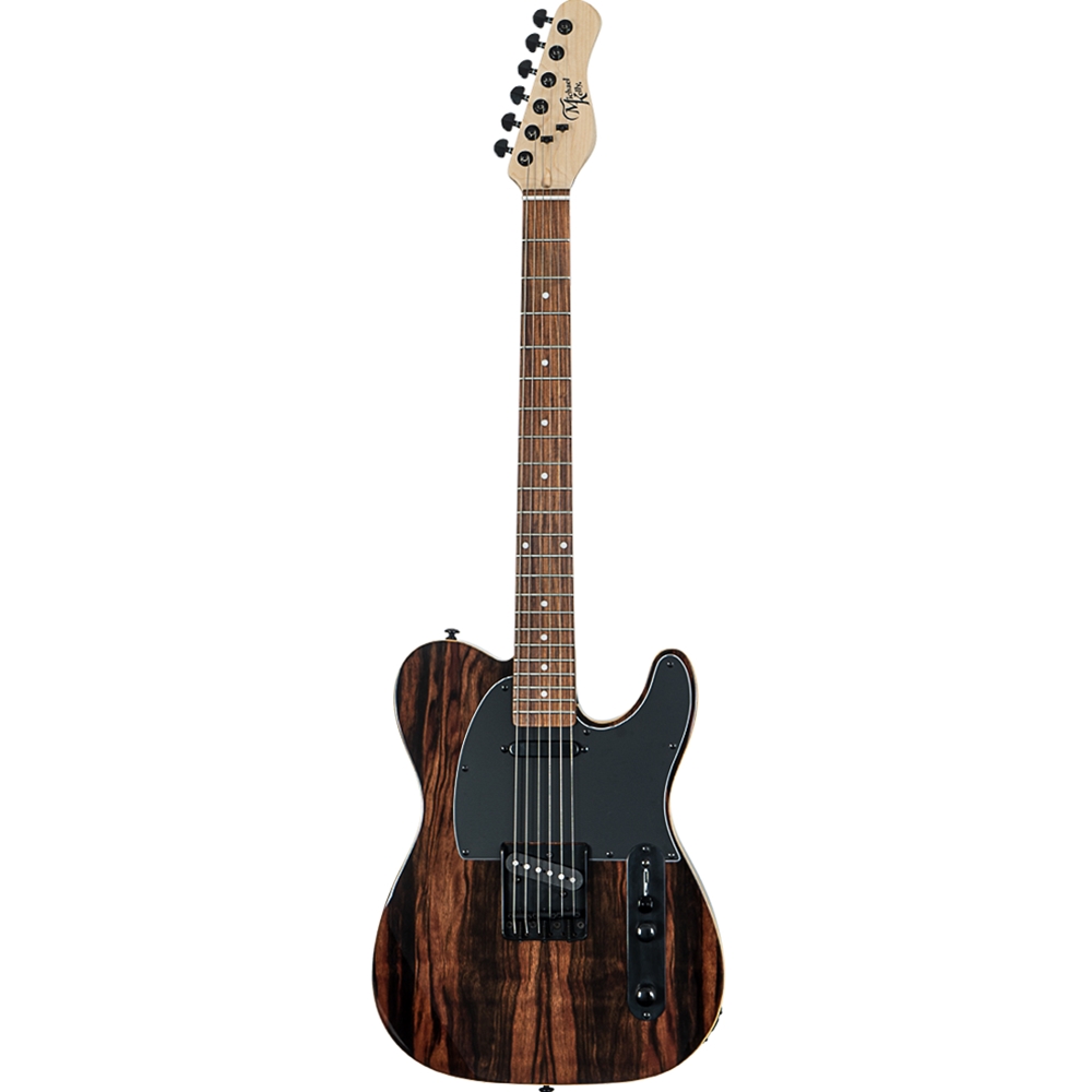 Michael Kelly MK50CSEPRT Custom Collection 50 Striped Ebony Electric Guitar, Natural