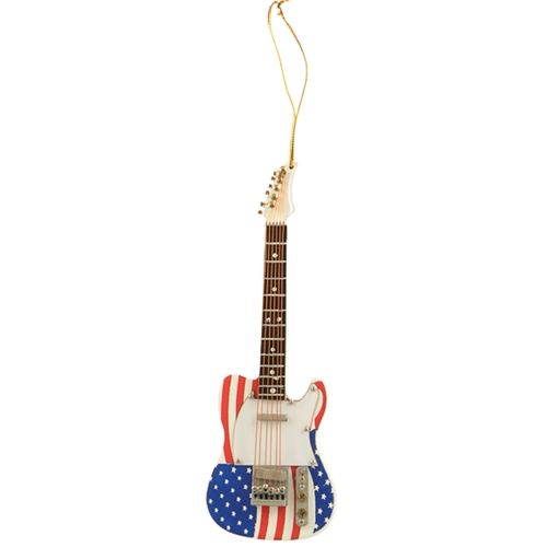 AM Gifts  922000 US Flag Electric Guitar Ornament