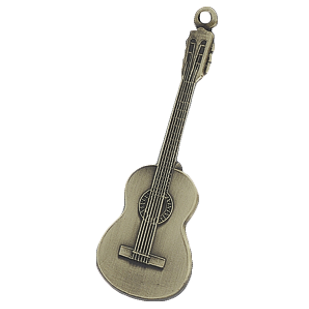 AM Gifts  K14B Classical Guitar Keychain-Antique Brass