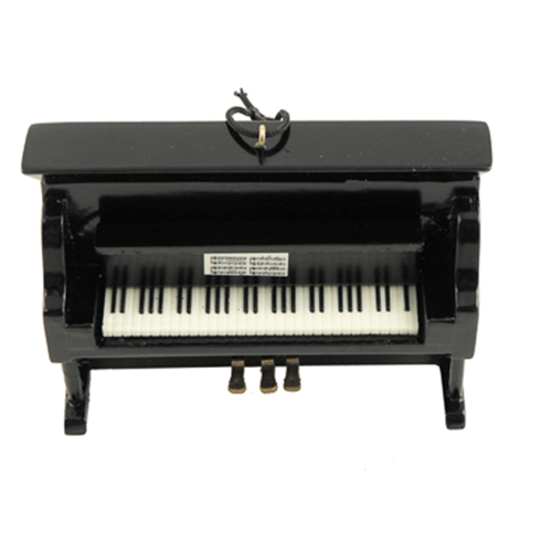 AM Gifts  39103 Upright Piano (Black) 3.5" Ornament