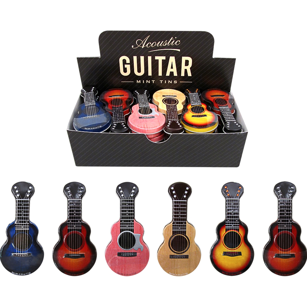 AM Gifts  47153 Acoustic Guitar Shaped Mint Tins-Assorted