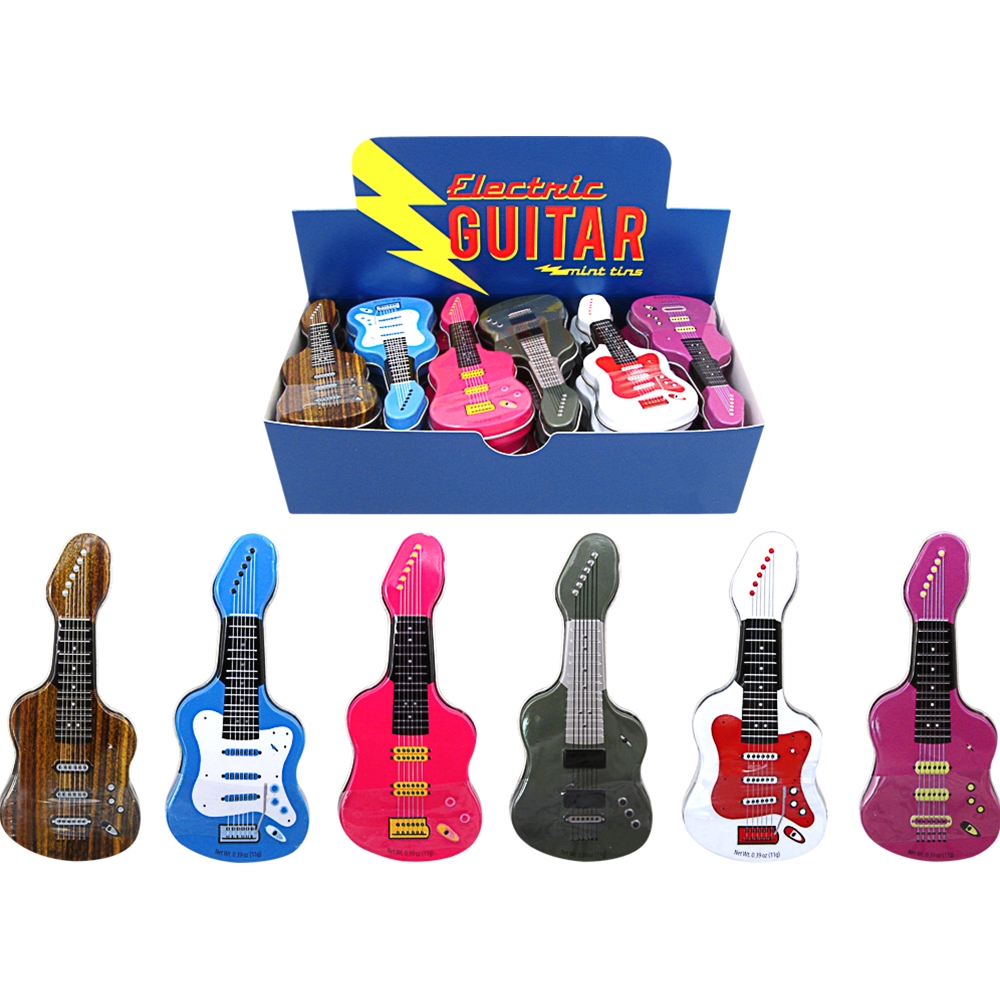 AM Gifts  47154 Electric Guitar Shaped Mint Tins-Assorted