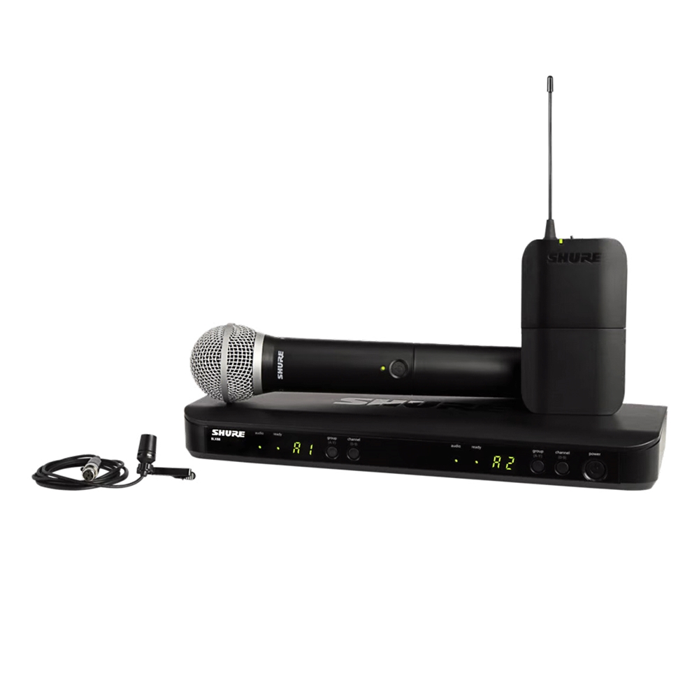 Shure BLX1288/CVL-H9 Combo Microphone System W/CVL Lavalier & PG58 Microphone