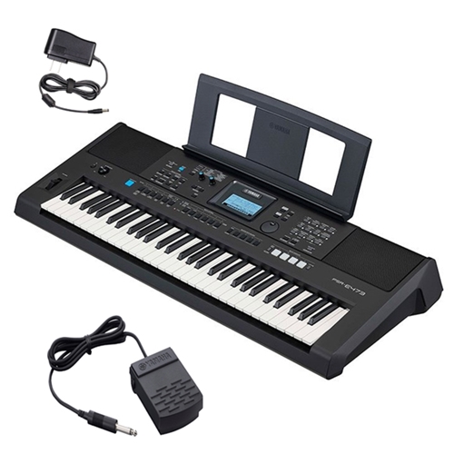 NW Music PSRE473+PEDAL 61-Key Portable Keyboard with Sustain Pedal