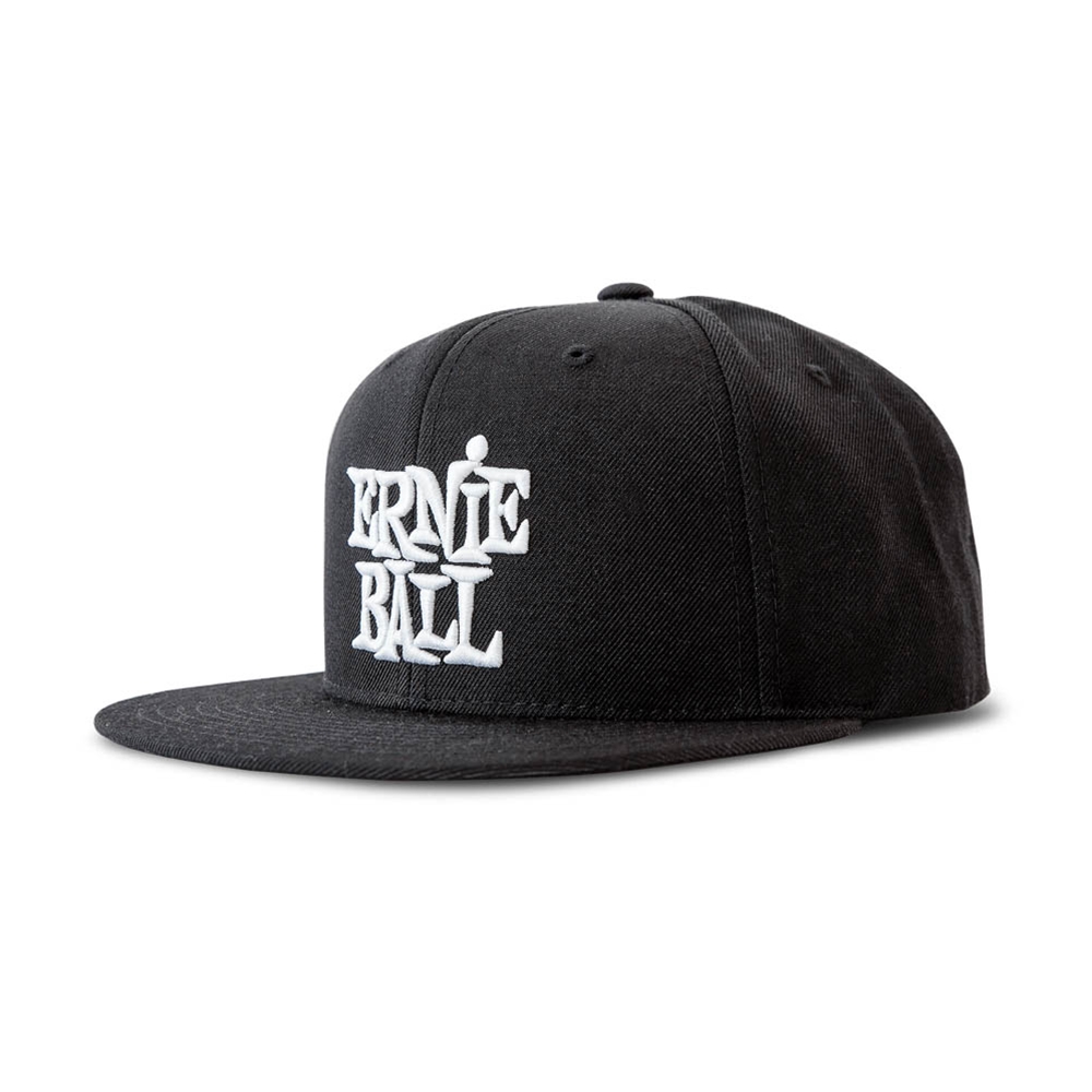 Ernie Ball P04154 Black With White stacked Logo Hat