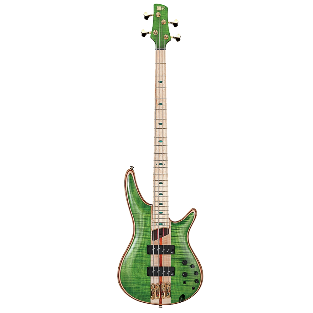 Ibanez SR4FMDXEGL Premium 4-String Electric Bass Guitar - Emerald Green Low Gloss w/Gig Bag