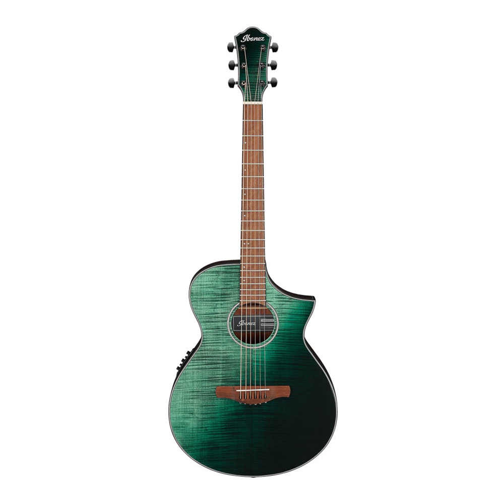 Ibanez AEWC32FMGSF Acoustic Electric Guitar, Dark Green Sunset Fade