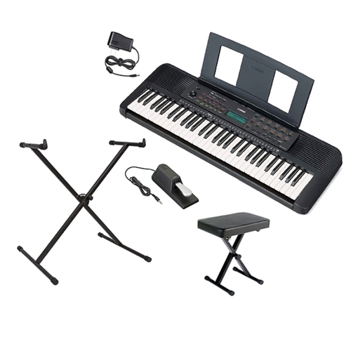 NW Music PSRE273ADPKGDLX 61-Key Portable Keyboard with Deluxe Pedal, X-Stand & Bench - $55 MARKDOWN!