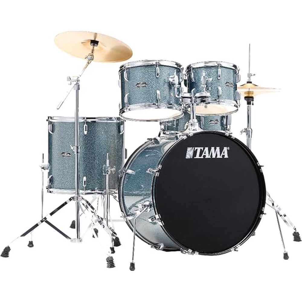 TAMA ST52H5CSEM STAGESTAR  5-piece Complete Drum Set with Snare Drum and Brass Cymbals - Sea Blue Mist