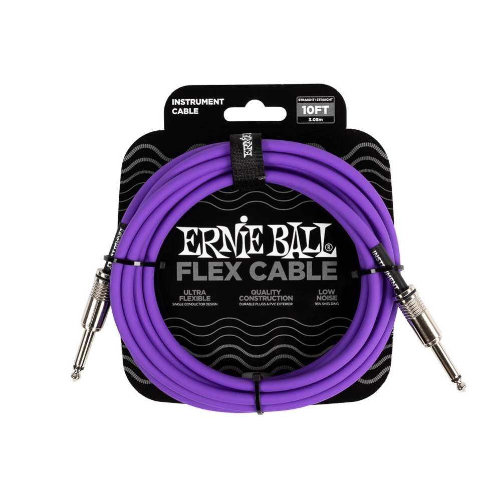 Ernie Ball P06415 Flex Instrument Cable straight/straight 10Ft - Purple