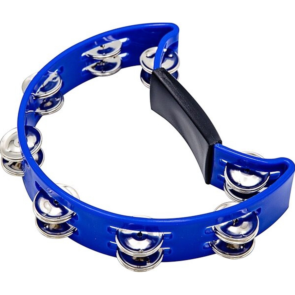 Cardinal Percussion CPTMBLUE Half  Moon Double-Row Tambourine - Blue