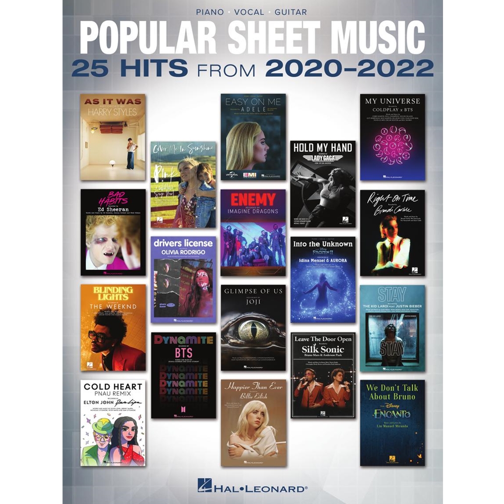 Popular Sheet Music 25 Hits from 2020-2022 Piano/Vocal/Guitar