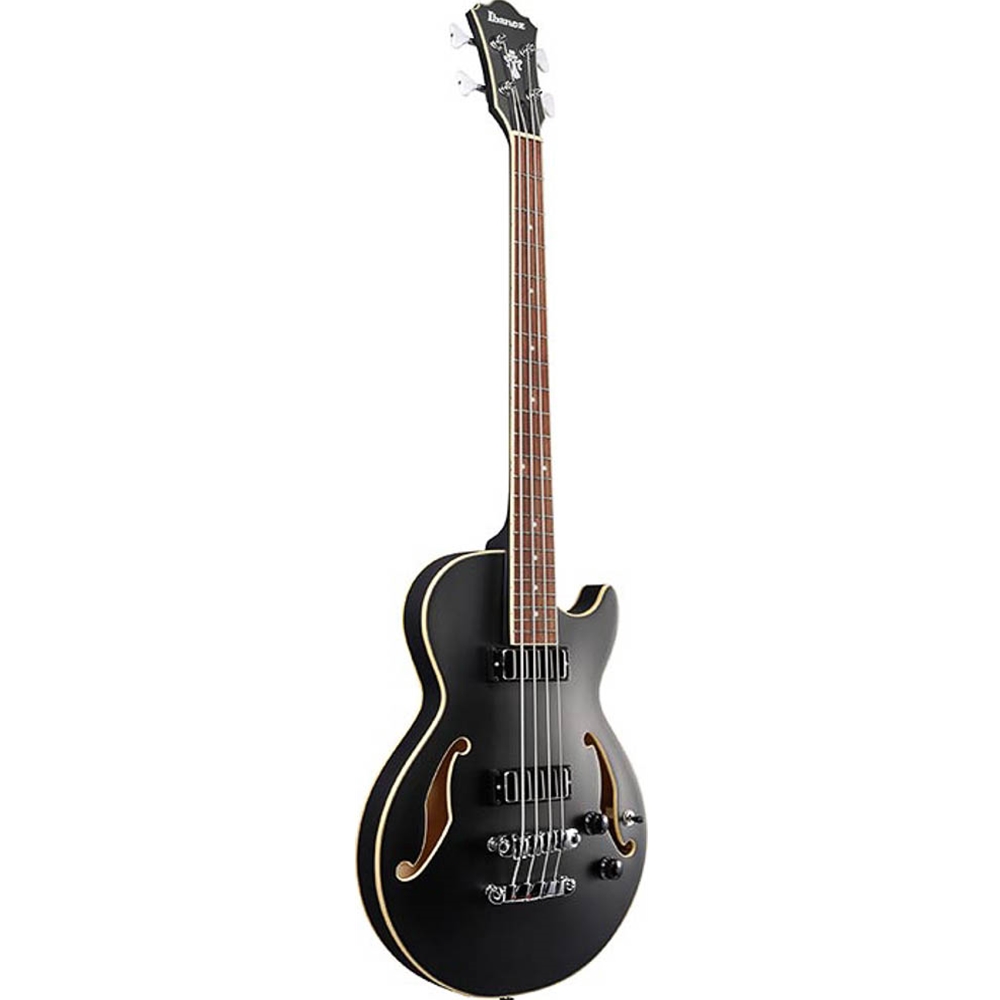 Ibanez AGB200BKF Artcore Semi-Hollow Body Electric Bass Guitar, Black Flat