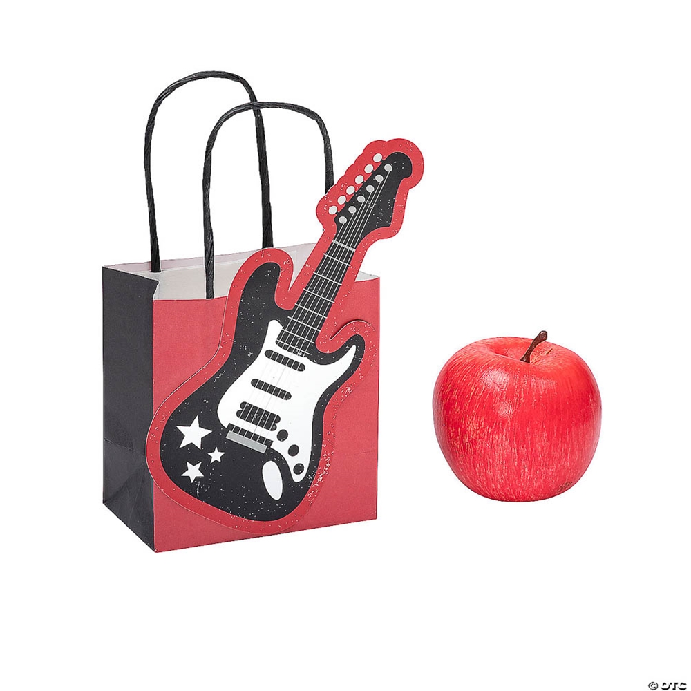 NW Music 14104604 Guitar-Shaped Gift Bag - Red/White/Black