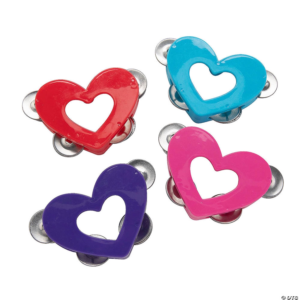 NW Music 13961417 Heart Shape Tambourines