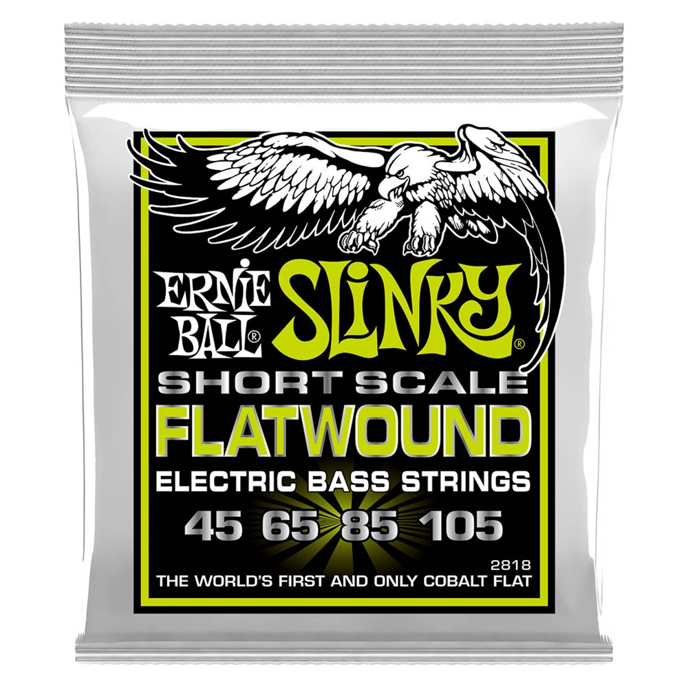 Ernie Ball P02818 Slinky Flatwound Short Scale Bass Gtr Strings 45-105