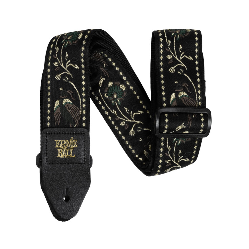 Ernie Ball P05372 Classic Jacquard Guitar/Bass Strap - Black Pleasant Pheasant