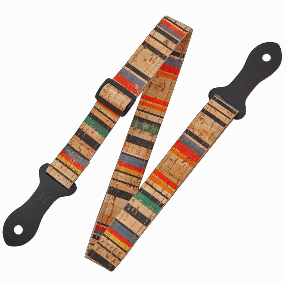Levy's Leathers MX23ALL-001 Multi Color Stripes Cork Ukulele Strap