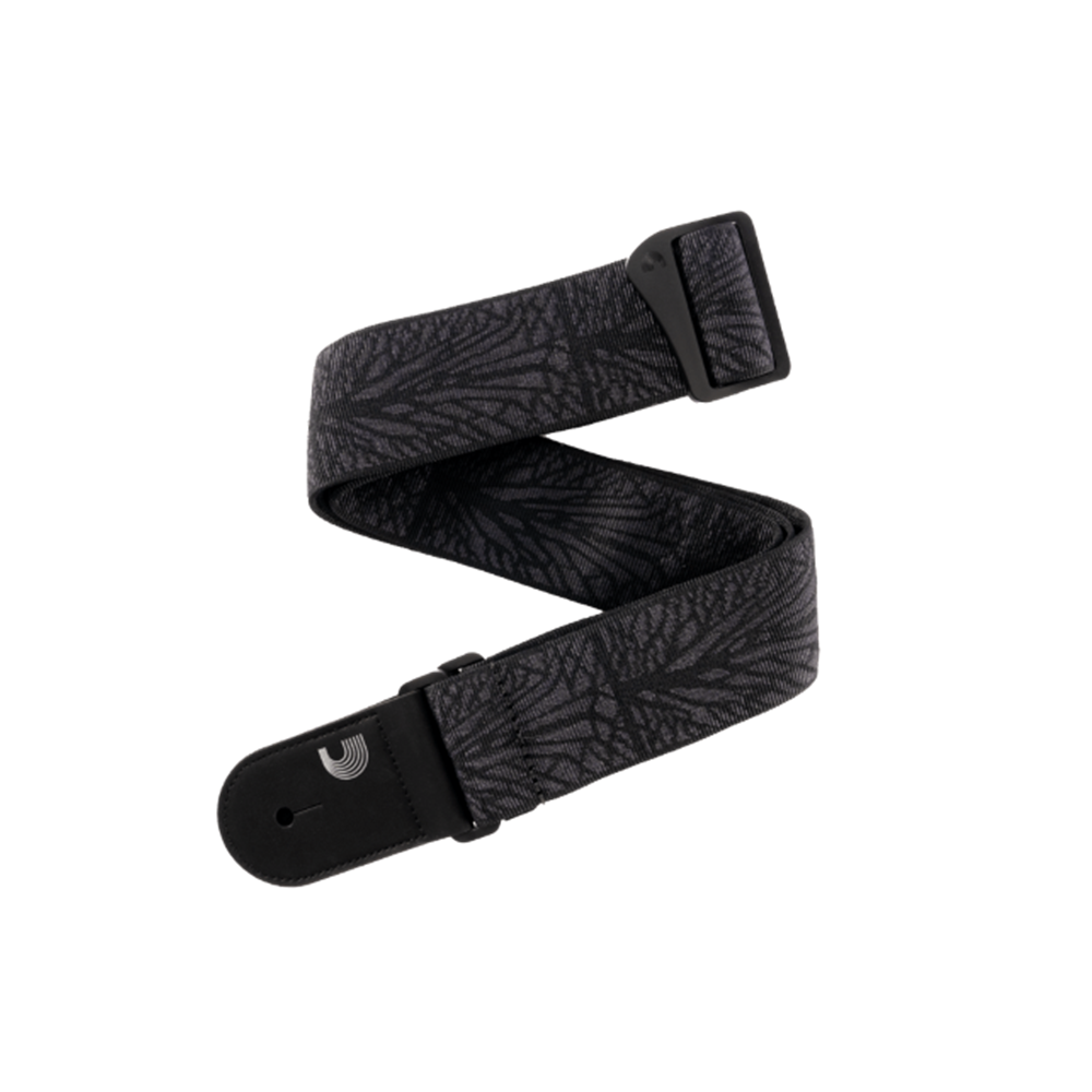 D'Addario 50TB02 Woven Guitar / Bass Strap, Lightning Black