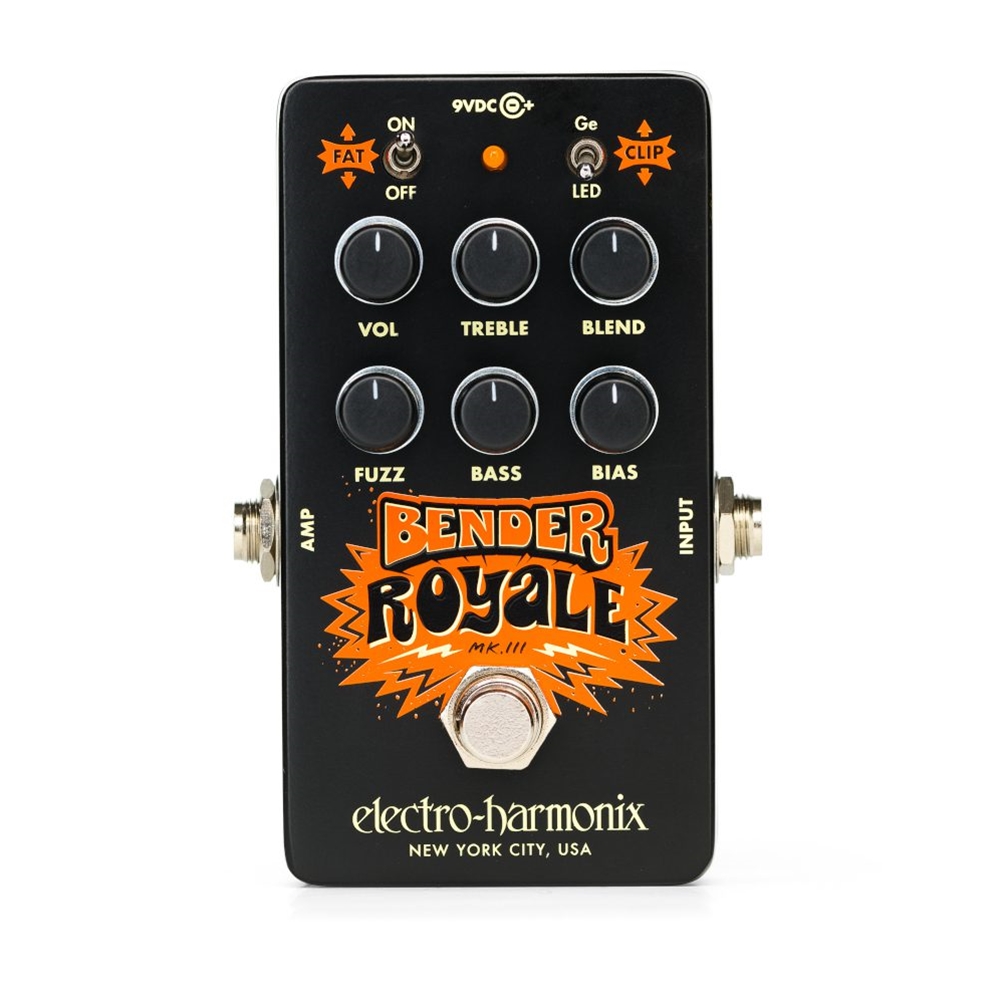 Electro-Harmonix BENDER BLACK Bender Royale Germanium Fuzz Guitar Effects Pedal, Black