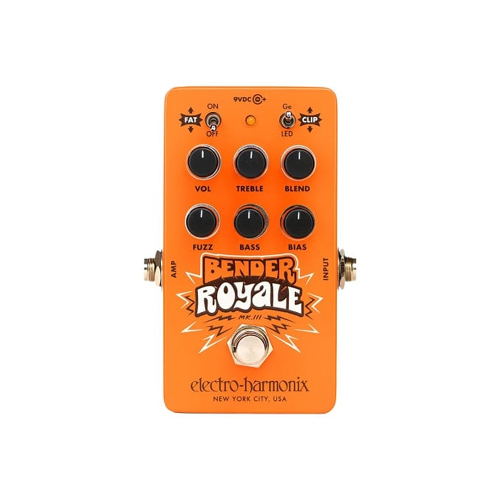 Electro-Harmonix BENDER ORANGE Bender Royale Germanium Fuzz Guitar Effects Pedal, Orange