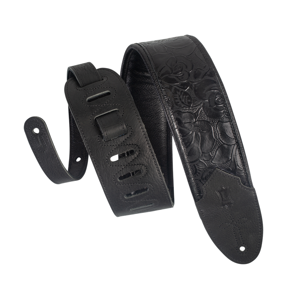 Levy's Leathers M4WP-007 Sundance Guitar / Bass Strap, Black Rose