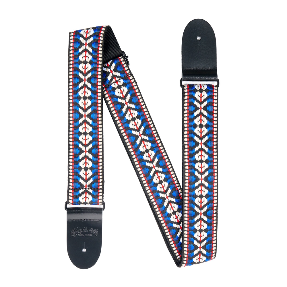 Martin 18A0178 Woven Guitar / Bass Strap, Red, White & Blue