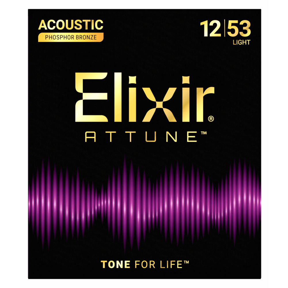 Elixir 21052 ATTUNE Coated Phosphor Bronze Acoustic Guitar Strings