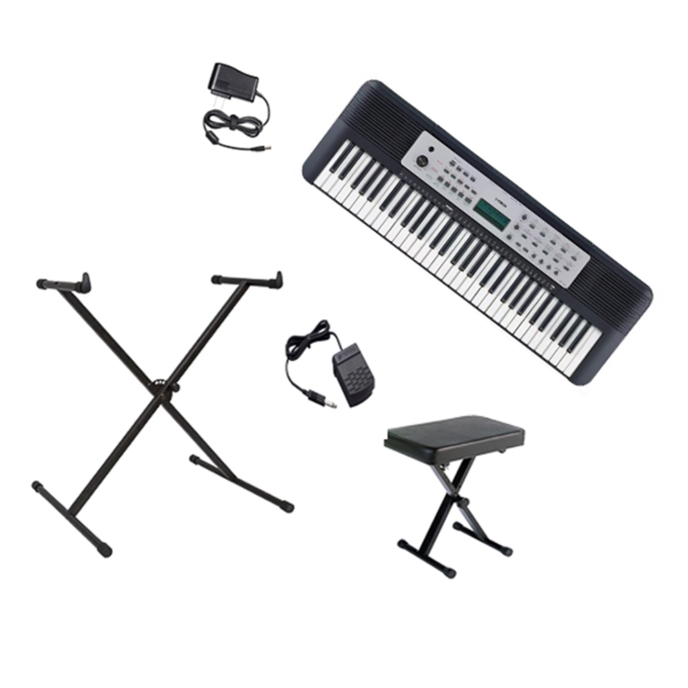 NW Music YPT270PKG 61-Key Portable Keyboard with Sustain Pedal, X-Stand & Bench