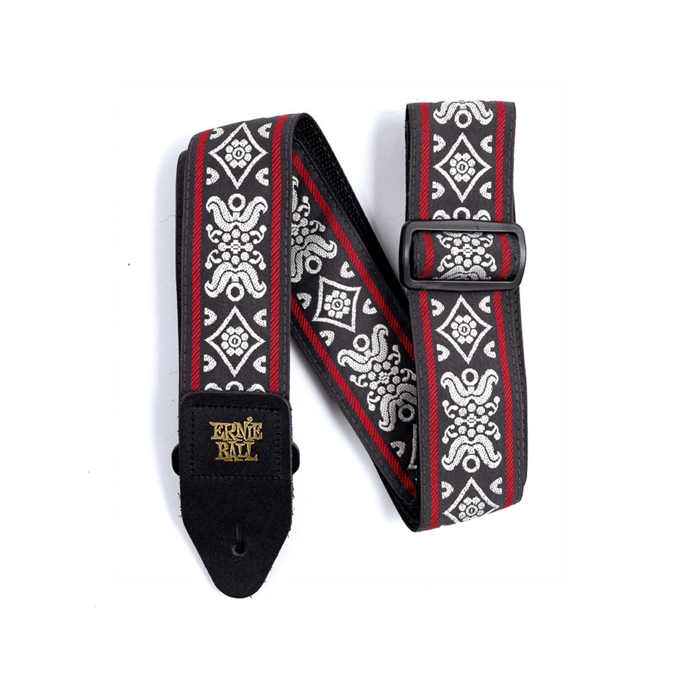 Ernie Ball P04669 Blackjack Red Jacquard Guitar Strap