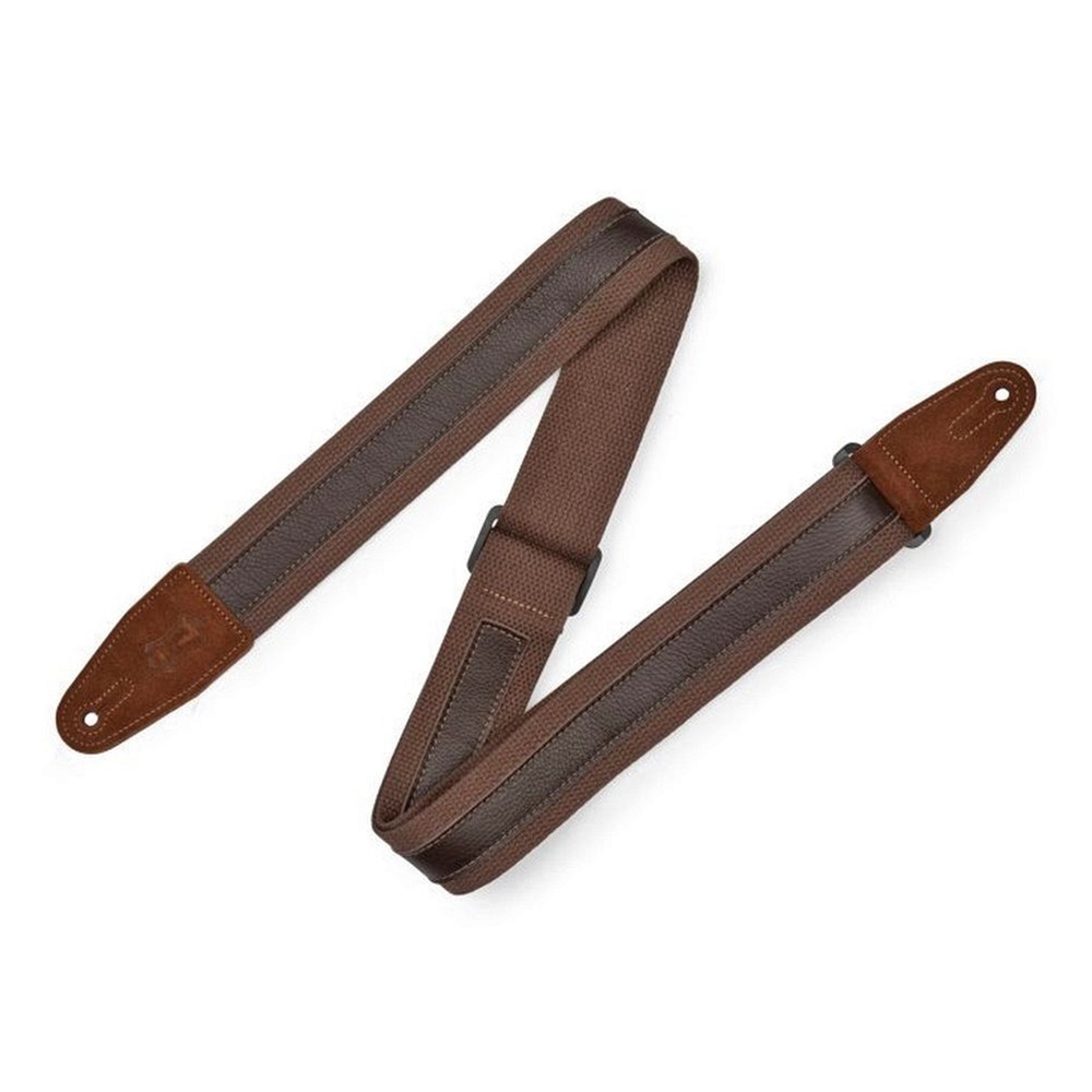 Levy's Leathers MC2CG-BRN-DBR 2" Combo Brown Cotton Guitar / Bass Strap, Black