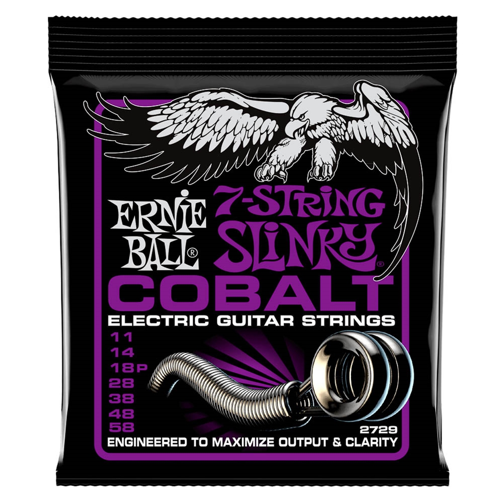 Ernie Ball P02729 Power Slinky 7-String Cobalt  Electric Guitar Strings