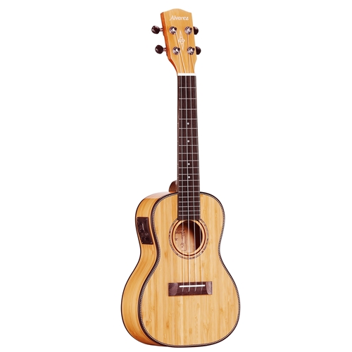 Alvarez MU55CE Masterworks All Solid Bamboo Acoustic Electric Concert Ukulele w/Bag, Natural
