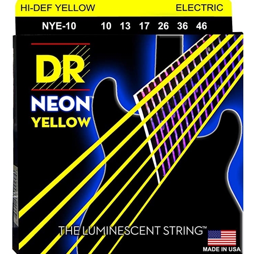 DR Strings NYE-10 NEON™ Hi Def Yellow Guitar Strings